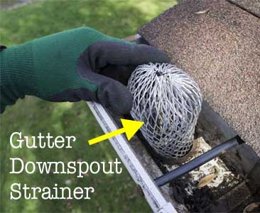 Gutter Downspout Strainer to Keep Leaves from Clogging Downspout