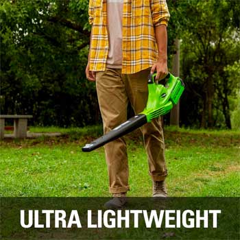 Ultra Lightweight Cordless Yard Blower Works Better for Removing Leaves from Rain Gutters